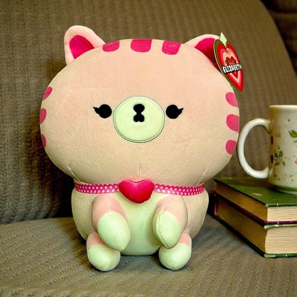 Mimicoco Elizabeth Weighted Plushie Pig Pink & White Soft Valentines Plushie NWT - Picture 2 of 6